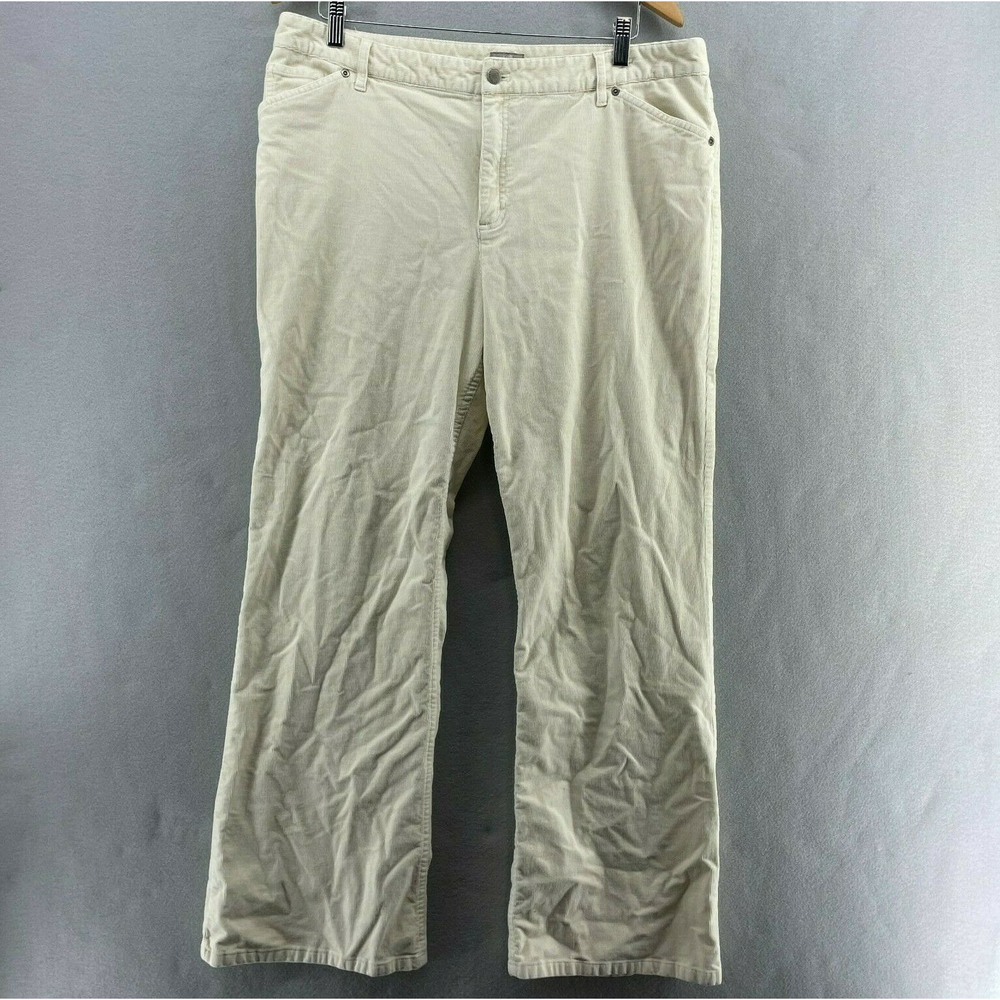J. Jill Tried & True Corduroy At Waist Pants Womens 18 Straight Stretch Cream